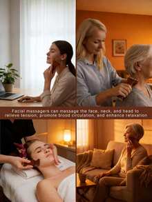 Ergonomic Handheld Facial And Neck Deep Tissue Massager, Suitable For Jawline, Face And Muscle, For Home And Office Use, Skincare Massage Roller, For Gua Sha And Tension Relief - Multicolor - View 3