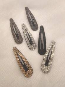 6Pcs Ladies Drop-Shaped Hollow Rhinestone Hairpin Fashion Temperament High-Grade Hair Accessories - Multicolor - View 8