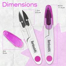 JubileeYarn Professional Thread Snips - Multi-Purpose Travel Scissor For Sewing, Stainless Steel, Silver, Ultra-Sharp Precision Blades And Lightweight Ergonomic Design - -purple- - View 2