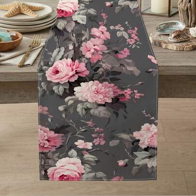 1 pezzo Tappeto da tavola con stampa floreale, adatto per vacanze, feste, compleanni, cene, decorazione tavoli di ristoranti, per tutte le stagioni, decorazione per la casa