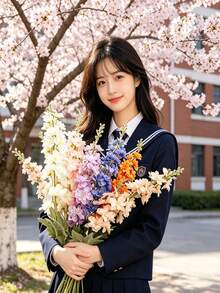 1 Pc Blue Delphinium Artificial Flower Long Stem 32in Fake Larkspur Faux Look Real Silk Plant Bulk Bouquet For Outdoor Tall Vase Home Garden Wedding Arrangement Decoration, Valentine Day, Gift Gifts Birthday Graduation - Blue - View 4