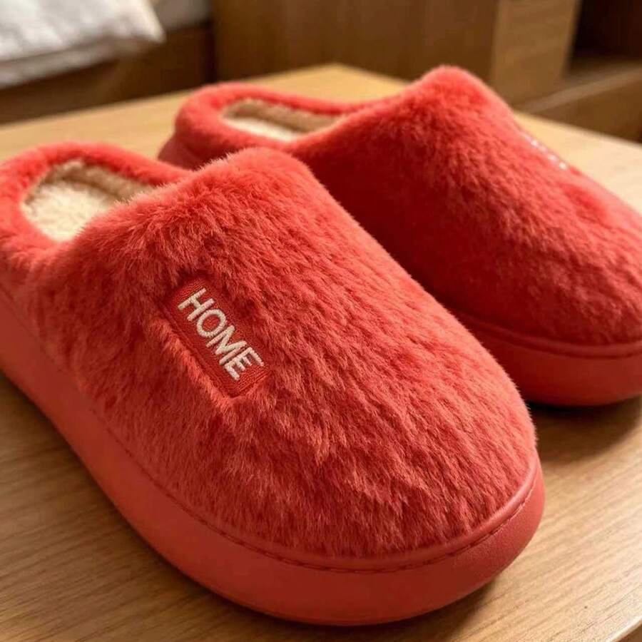 Women's Slippers, Solid Color Slippers Available In Multiple Colors For Indoor And Outdoor Wear, Simple, Lightweight, Slip-On - Red - View 1
