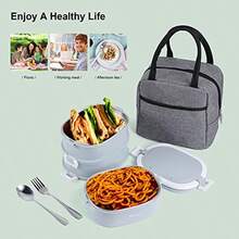 Bento Box - Lonchera para adultos lonchera para hombres y mujeres con bolsa de almuerzo aislada envases de acero inoxidable kit de almuerzo apilable a prueba de fugas azul - Azul - Ver 8