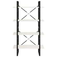 vidaXL Bücherregal 4 Böden Weiß 80x30x140 cm Massivholz Kiefer - Weiss - Übersicht 5