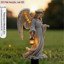 1pc 2D Acrylic Angel Garden Stake, Waterproof Outdoor Lawn Decor - A - View 2