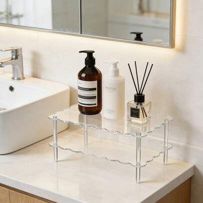 Kệ đựng đồ đa năng bằng acrylic trong suốt, giá để cốc và đồ dùng phòng khách, khay đựng đồ phòng tắm, đồ trang trí nhà cửa.