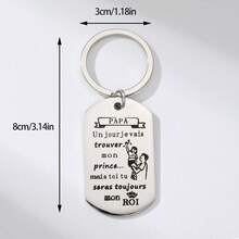 1pc New Stainless Steel Military Tag "PAPA" Keychain, Father's Day Gift, Holiday Gift, Metal Keyring Pendant - Multicolor - View 5