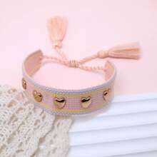 1pc Rivet Heart Bohemian Bracelet - Champagne - View 4