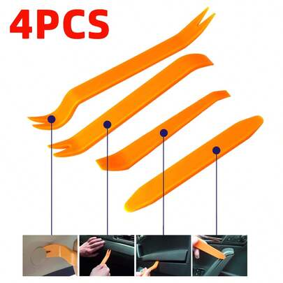 2PCS Car Trim Removal Tool Set Plastic Pry Bar For Auto Door Panel Clip Fastener Dashboard Audio Stereo Disassembly Tool Kit For Vehicle Interior Repair.(Due To Differences In Display And Lighting Effects, The Actual Color Of The Product May Differ Slightly From What Is Shown In The Picture)