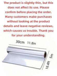 20m Premium Thick Aluminum Foil Roll - Non-Stick Baking, Grilling, Cooking And Food Preservation - Multicolor - View 4