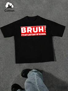 Student Signature Bruh It's My Last Day Of School Sign My T-Shirt - Black - View 1