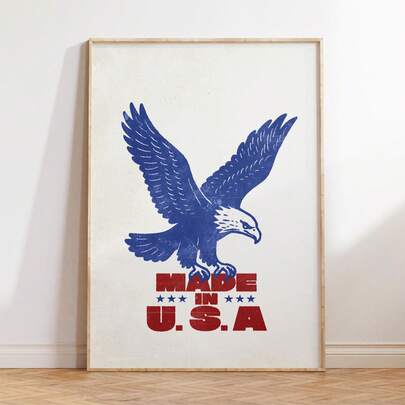 1pc, Canvas Wall Art, Framed Wall Decor, Patriotic American 4th Of July Independence Day Eagle Wall Art Poster, Vintage Patriotic American Flag Canvas Decor, Nostalgic Bald Eagle Poster, Rustic-Style Independence Day Wall Decor For Living Rooms And Bedrooms, American Pride Art Gift, Room Decor, Dorm Room Decor, Bedroom Decor, Bathroom Decor, Kitchen Decor, Apartment Posters, Home Decor, American Independence Day Posters, Patriotic Posters