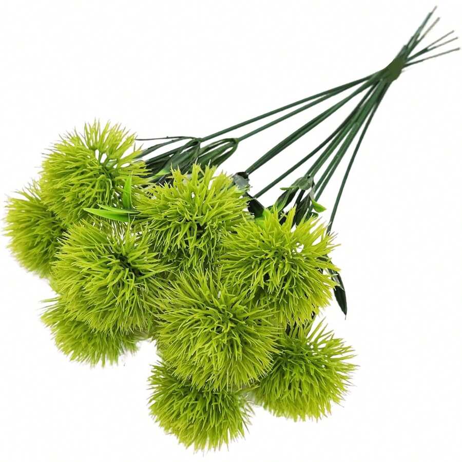 5/10/500件人造塑膠蒲公英仿真花,秋季裝飾假花,婚禮花瓶、居家餐廳臥室裝飾,節日生日派對用品,戶外花園裝飾 - 綠色 - 查看 1