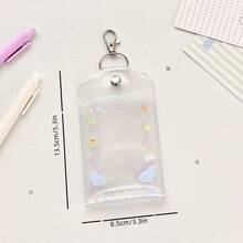 Aesthetic Transparent Photocard Holder, PVC Photo Protector With Keychain, Portable 3-Inch Card Display Case For Bag - Color - View 9