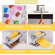 1pc Polymer Clay Roller Machine - Clay Presser Machine With 6 Thickness Options, 15cm 5.91 Inch Wide Roller, Thin 1 To 3mm For Craft Projects, Clay Tools And Clay Conditioning Machine - 1pcs - 查看 4