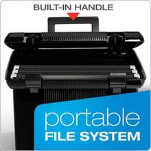 Pendaflex - Caja de archivos portátil con rieles de archivo almacenamiento simple de documentos contenedor de archivos para el hogar y la oficina tapa con bisagras con cierre de doble cierre negro - Negro - Ver 3