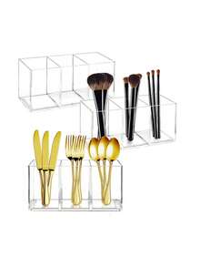1 pieza Estante de almacenamiento multifuncional para la cocina, soporte duradero de color negro para utensilios con etiquetas, ahorra espacio, adecuado para guardar cuchillos, tenedores, cucharas y vajilla, se puede usar en el comedor, bar, encimera de la cocina o picnic al aire libre - Compartimento para cubiertos de tres compartimentos - Ver 8