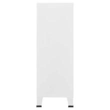 vidaXL Lagerschrank Industrial Weiß 75x40x115 cm Metall - Weiss - Übersicht 5
