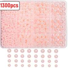 Bộ 1300 hạt acrylic màu hồng/12 ngăn để tự làm vòng tay, vòng cổ, dây đeo điện thoại, bông tai, rèm hạt. - Nhiều màu - Xem 6