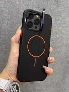 Ốp lưng điện thoại từ tính cao cấp tích hợp chân đế ống kính, dành cho iPhone 17 Pro Max, 16, 15, 14, 13 Pro Max, 16 Pro Max, kèm chân đế ống kính, sạc không dây từ tính, chống sốc. - màu đen - Xem 2