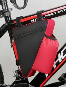 Adjustable Bicycle Triangle Bag With Water Bottle Holder, Waterproof Mountain Bike Storage Pouch, Unisex Road Cycling Backpack, Travel Outdoor Sports Accessory - Multicolor - View 3