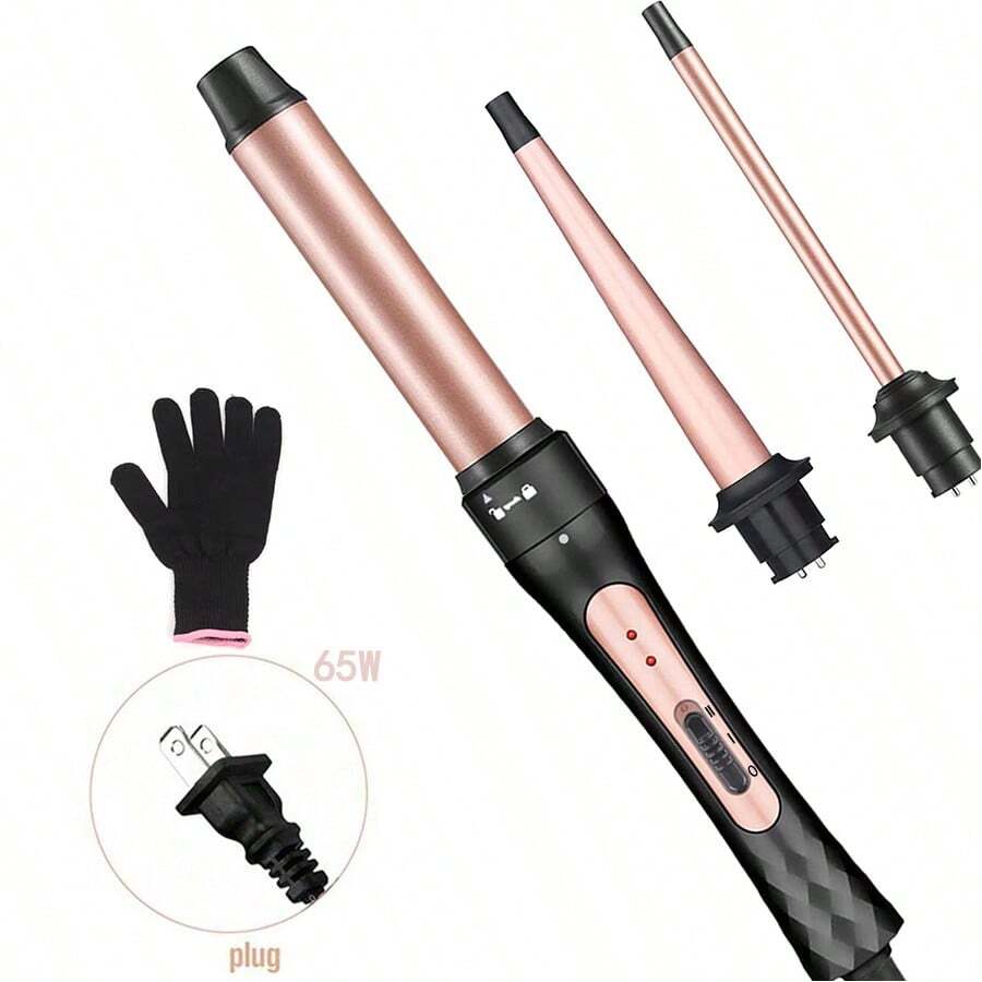 3-In-1 Curling Iron Set, Includes 0.75-1 Inch Tapered Curling Iron, 1.25 Inch Large Curling Iron, And 0.35 Inch Small Curling Iron, Interchangeable Ceramic Barrels, Suitable For Short And Long Hair - View 1