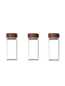 4oz Square Glass Spice Jars With Bamboo Lids, Airtight Seasoning Containers With Labels, Funnel And Brush - Transparent Spice Jars For Herbs, Spices And Kitchen Organization - Clear - View 7