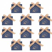 Elegant Thank You Gift Boxes 10Pcs Matte Paper Boxes With Satin Ribbon Bow Gold Foil Print Packaging Versatile Containers For All Special Occasions - Wave Cover - View 16