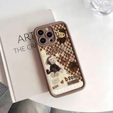 Belleza estética de perlas de monos marrones.funda de teléfono Fundas compatibles con ,Apple,VIVO,OPPO,,, y Honor.Fabricadas en silicona TPU,ofrecen protección contra golpes y caídas. - Marrón - Ver 4
