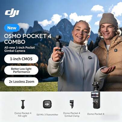 dji Cámara de bolsillo con estabilizador de 4 ejes, 4K Ultra HD, cámara de acción portátil OP Lingyu con modo belleza, esencial para vlogs de viaje (Nuevo, solo activado)