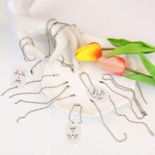 100 Pcs Ball Bead Chain Ball Chain Keychain Dog Tag Metal Bead Chain Beaded Chain Connector Clasp 472 Inch Long 24mm Beads Chains For Jewelry Making Key Rings Crafts DIY Hanging Decoration (Silver) - White - View 4