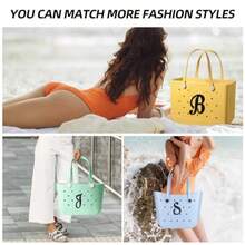 Encantos para bolsas de playa para bolsas Bogg XL, grandes, medianas y pequeñas; insertos de goma para bolsas; encantos para zapatos para niños, adolescentes, adultos, niñas, niños, hombres y mujeres - como en la imagen - Ver 6