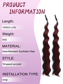 Synthetic Ponytail Wig With Curly Waves And Highlights, Wrap-Around Bun Style Hair Extension, Heat-Resistant For Daily Use By Women - Multicolor - View 6