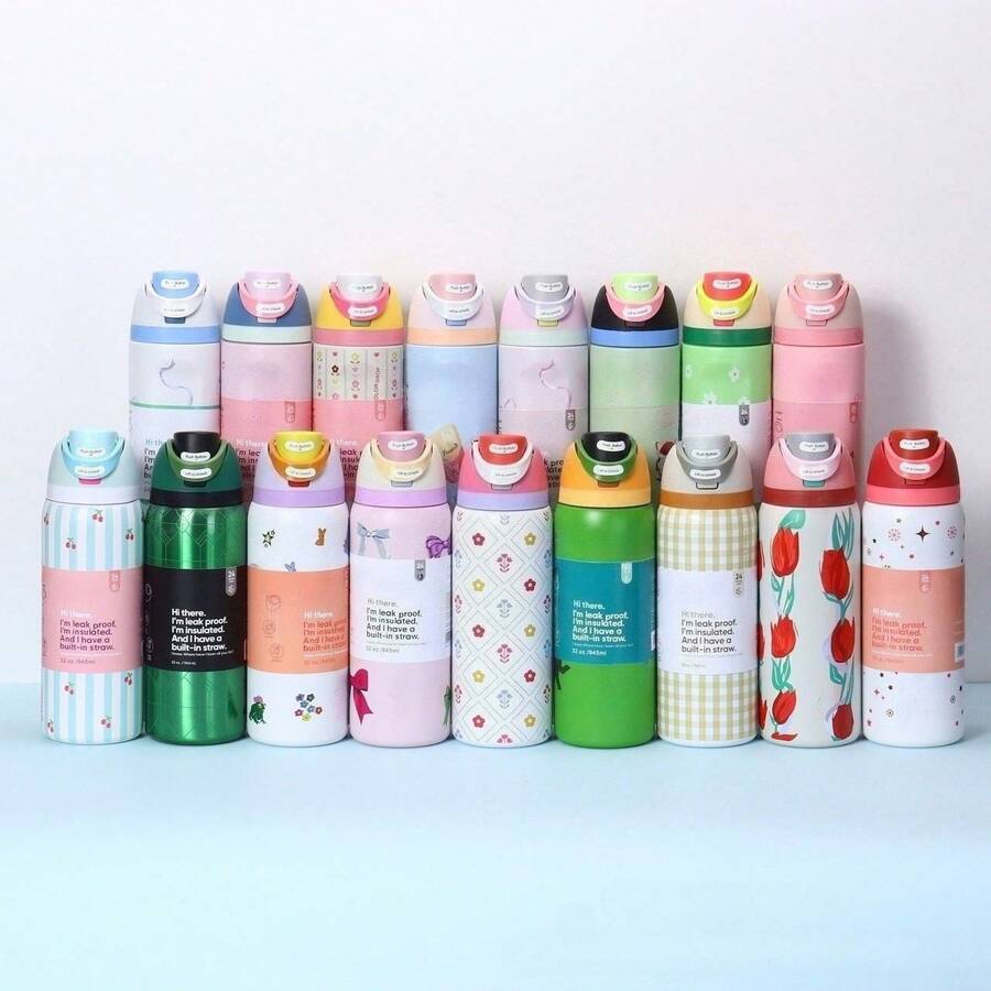 24/Oz/32 Oz Water Bottle Cup Vacuum Water Bottle Drinkware Tumbler Stainless Steel Thermal Mug Original Cold Hot Cup Owal'o - 彩色 - 查看 1