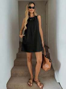 Women Long Dresses - 黑色 - 查看 5