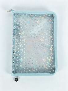 A5 Transparent Laser Starry Sky Loose-Leaf Notebook, Shiny PVC Zipper Pouch, 6-Ring Diary, Card Storage Album - Multicolor - View 13