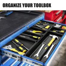 60PCS Tool Box Organizer Tray Divider More Large Sizes-5 Sizes De Drawer Organizers Garage Tool Organizer And Storage Black Plastic Tray Organizer Bins For Home Office Supplies And Tools - Black - View 3