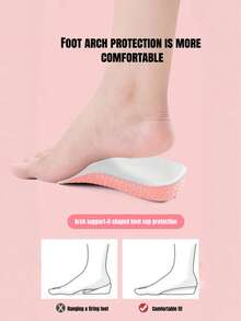 1 Pair Unisex Invisible 3/4 Height Increase Insoles, Comfortable Thick Breathable Half Pad, Suitable For Short People, Fit For Low-Top & Mid-Top Shoes - White Flour Base - View 7