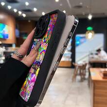 Rainbow   Happy Chaos Vibe This Stylish Phone Case Is Compatible With Samsung, Apple, , , , Transsion, ,  And Honor. Made Of TPU Silicone, It Offers Shock And Drop Protection And A Superior Feel. It's An Ideal Gift For Family, Friends, And Loved Ones, And A Perfect Choice For Valentines Day And Year's Gift. - Black - View 6