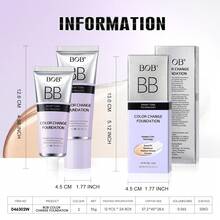1 pieza BB Cream BOB de color cambiante, acabado natural - Dos colores - Ver 5