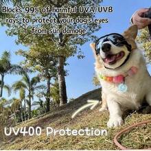 Gafas de sol ajustables con protección UV para perros medianos/grandes, accesorios de moda para mascotas para actividades al aire libre - Negro - Ver 11
