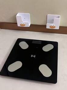 2pcs Wall-Mounted Weight Scale Storage Rack - Seamless Adhesive Installation, Durable Plastic Material, Space-Saving Design, Suitable For Bathroom And Home Gym, Compatible With Body Fat Scale And Fitness Equipment, Bathroom Storage Rack, Fashionable Appearance, Easy Installation, With Storage Box - A - View 10