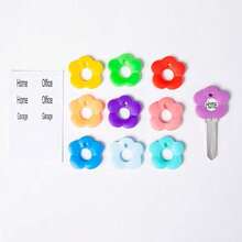 1.18" Colorful Flower Design Retractable Soft Silicone Keychain, Cute Keyring For Home, Office, Daily Use And Holiday Gifts - Multicolor - View 8