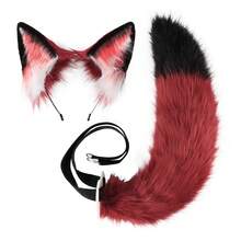 Red Fox Matching Ear & Tail Plush Accessories, Furry Cosplay Props For Anime Convention, Halloween Party, Fox-Themed Outfit - A - View 15