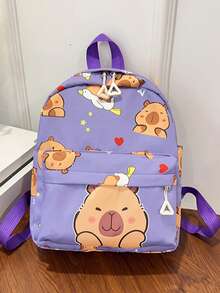 1 buah Tas Ransel Pelajar Motif Capybara Kartun, Tas Sekolah Kartun Lucu, Tali Bahu yang Dapat Diatur, Tas Ransel Ringan Kasual, Cocok Untuk Anak Perempuan/Remaja/Pelajar/Lulusan, Untuk Penggunaan Sehari-hari, Jalan-jalan, Perjalanan, Sekolah - MultiWarna - View 17