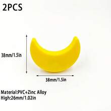 2个彩色新奇橱柜拉手，PVC创意趣味抽屉拉手，锌合金底座衣柜门拉手，家居装饰五金配件，适用于奇趣风格装饰，附带安装螺丝 - 多色 - 查看 18