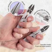 JubileeYarn Professional Thread Snips - Multi-Purpose Travel Scissor For Sewing, Stainless Steel, Silver, Ultra-Sharp Precision Blades And Lightweight Ergonomic Design - -purple- - View 3