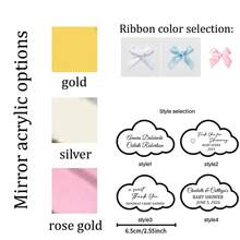 10/20 Stücke Silber & Gold Spiegel Acryl Wolken förmige Taufe/Hochzeit Gastgeschenk Anhänger mit Schleifen, personalisierte Namenskarten für Gäste - Verschiedenfarbig - Übersicht 15