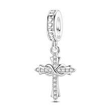 1pc Classic Religious Style 925 Sterling Silver Jesus Cross Pendant, DIY Bracelet Necklace Making Gift For Women, Hypoallergenic - KJC1703 - View 17