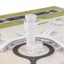Maqueta de Torre de Aeropuerto a Escala 1:400, Simulación de Escena de Aeropuerto, Modelo de Exhibición, Diorama Coleccionable para Aficionados, Decoración de Edificio de Aeropuerto - Tipo C - Ver 4